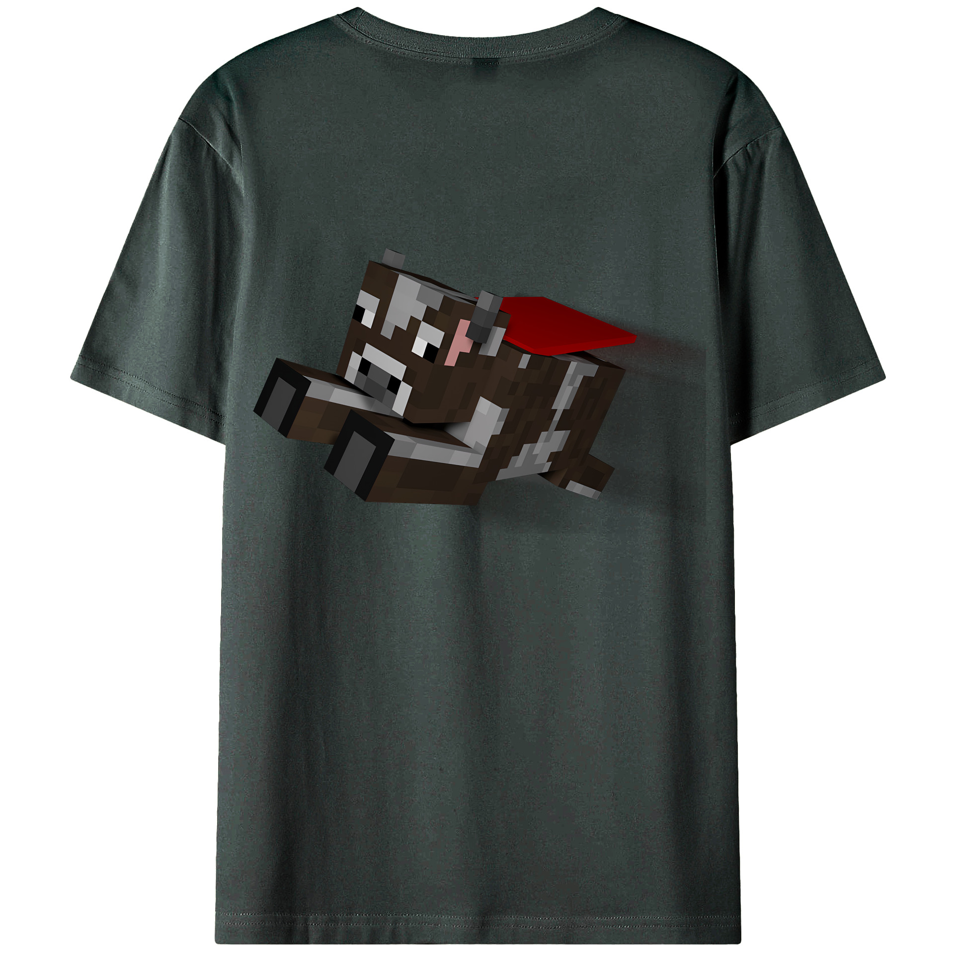 （画像用） マインクラフト ブロックの世界 Minecraft MC Block world 綿100％ メンズ半袖Tシャツ（バックプリント） 通気性